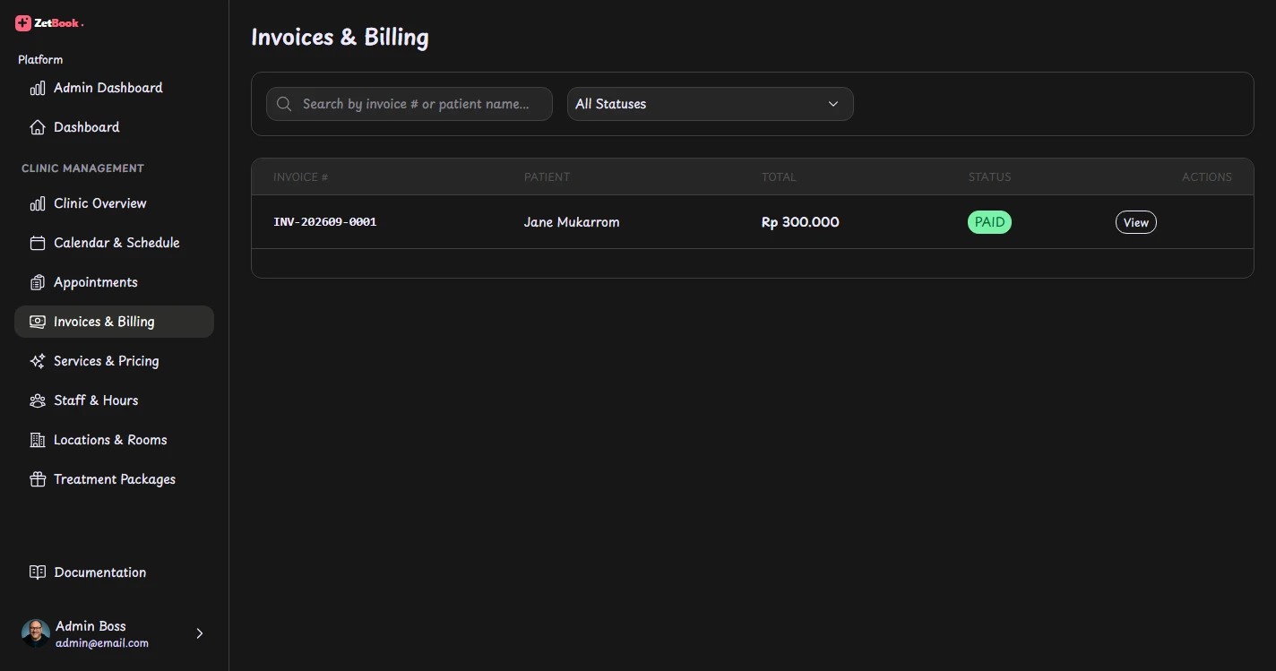 Invoice & Kasir ZetBook